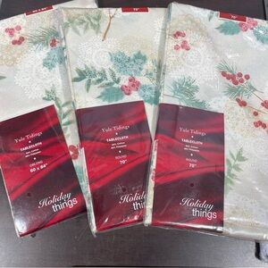 Yule Tidings Holiday Tablecloth  70” round